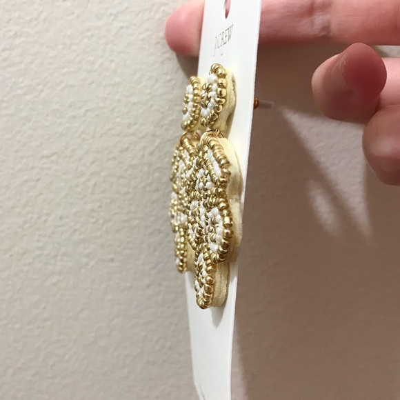 NWT J. Crew Beaded Statement Earrings, Drop Beach Boho Bridal J.Crew Factory OS - Picture 10 of 15
